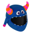 Motorcycle Helmet Cover - Horned Monster