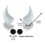 Large Horns White - Motorcycle Helmet Accessory