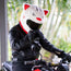 Motorcycle Helmet Cover - Red & White Japanese Lucky Cat