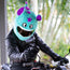 Motorcycle Helmet Cover - Crazy Blue Monster