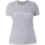 MOTORCYCLE HEARTBEAT LADIES T-SHIRT Heather Grey X-Small S M L XL 2XL 3XL