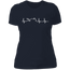 MOTORCYCLE HEARTBEAT LADIES T-SHIRT Midnight Navy X-Small S M L XL 2XL 3XL