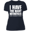 I HAVE TOO MANY MOTORCYCLES LADIES T-SHIRT Midnight Navy X-Small S M L XL 2XL 3XL