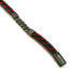 Leather and steel - double cord black and red bracelet