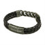 Leather and steel - double cord black bracelet
