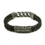 Leather and steel - double cord black bracelet