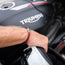 Leather and steel - triple cord motorcycle bracelet