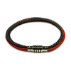 Leather and steel - triple cord motorcycle bracelet