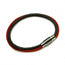Leather and steel - triple cord motorcycle bracelet