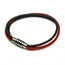 Leather and steel - triple cord motorcycle bracelet