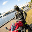 Motorcycle Helmet Mohawk - Black and White