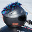 Motorcycle Helmet Mohawk - Blue, Black and Purple