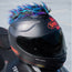 Motorcycle Helmet Mohawk - Blue, Black and Purple