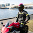 Motorcycle Helmet Mohawk - Pink and White