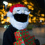 Motorcycle Helmet Cover - Santa