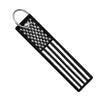 USA Flag Black and White - Motorcycle Keychain