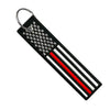 USA Flag Thin Red Line - Motorcycle Keychain