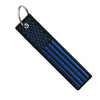 USA Flag Blue and Black - Motorcycle Keychain
