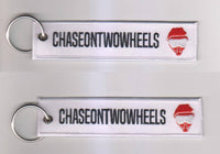 Chase On Two Wheels - White Motorcycle Keychain