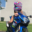 Motorcycle Helmet Cover - Rainbow Long Fur