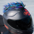 Motorcycle Helmet Mohawk - Blue, Black And Purple