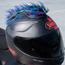 Motorcycle Helmet Mohawk - Blue, Black And Purple
