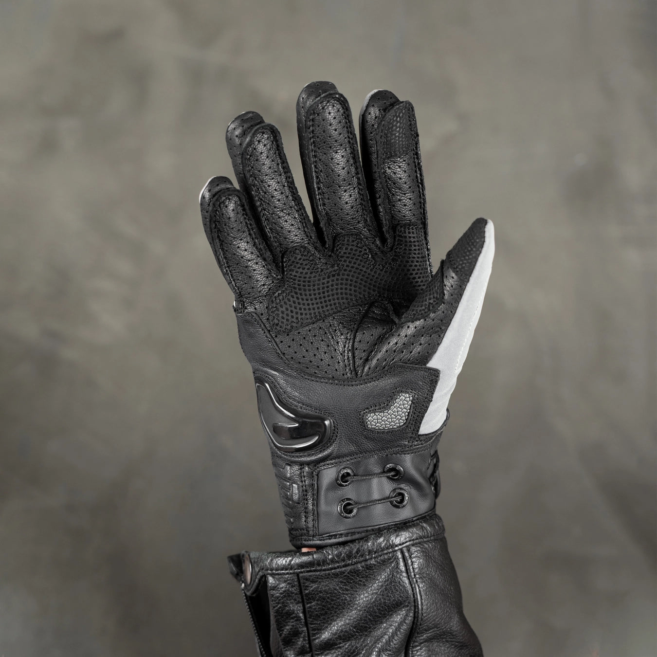 Motorcycle Gloves Summer Perforated Fabric | Night Protection Knuckle Armor | A-PRO Grey