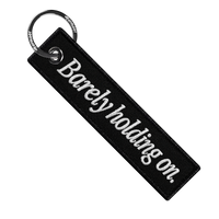 Barely Holding On - Motorcycle Keychain