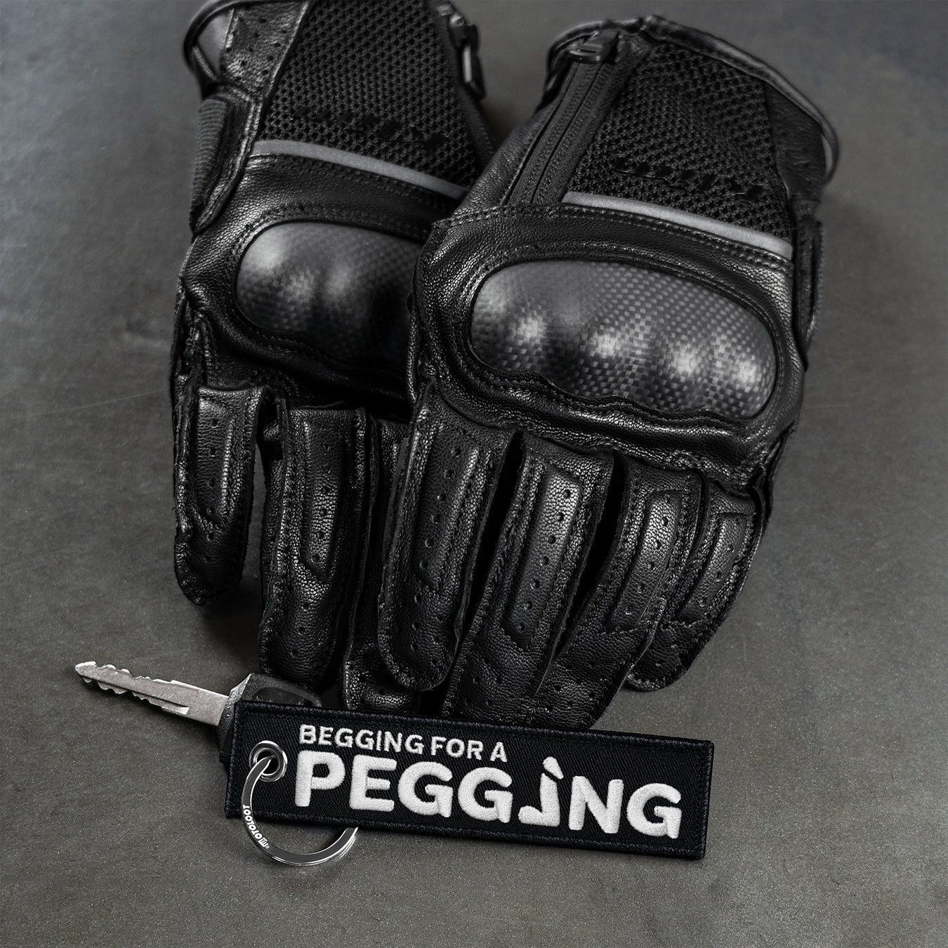 Begging For A Pegging - Motorcycle Keychain - Moto Loot