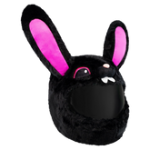 Motorcycle Helmet Cover - Black & Pink Bunny