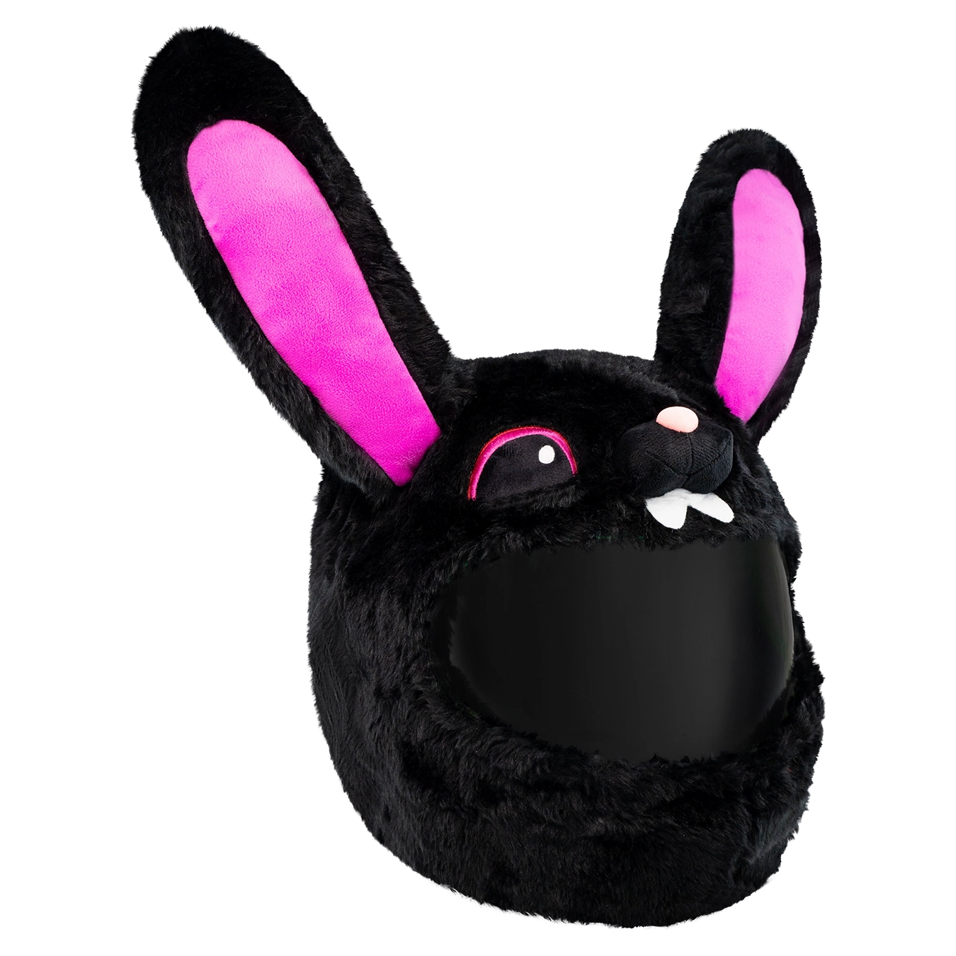 Motorcycle Helmet Cover - Black & Pink Bunny