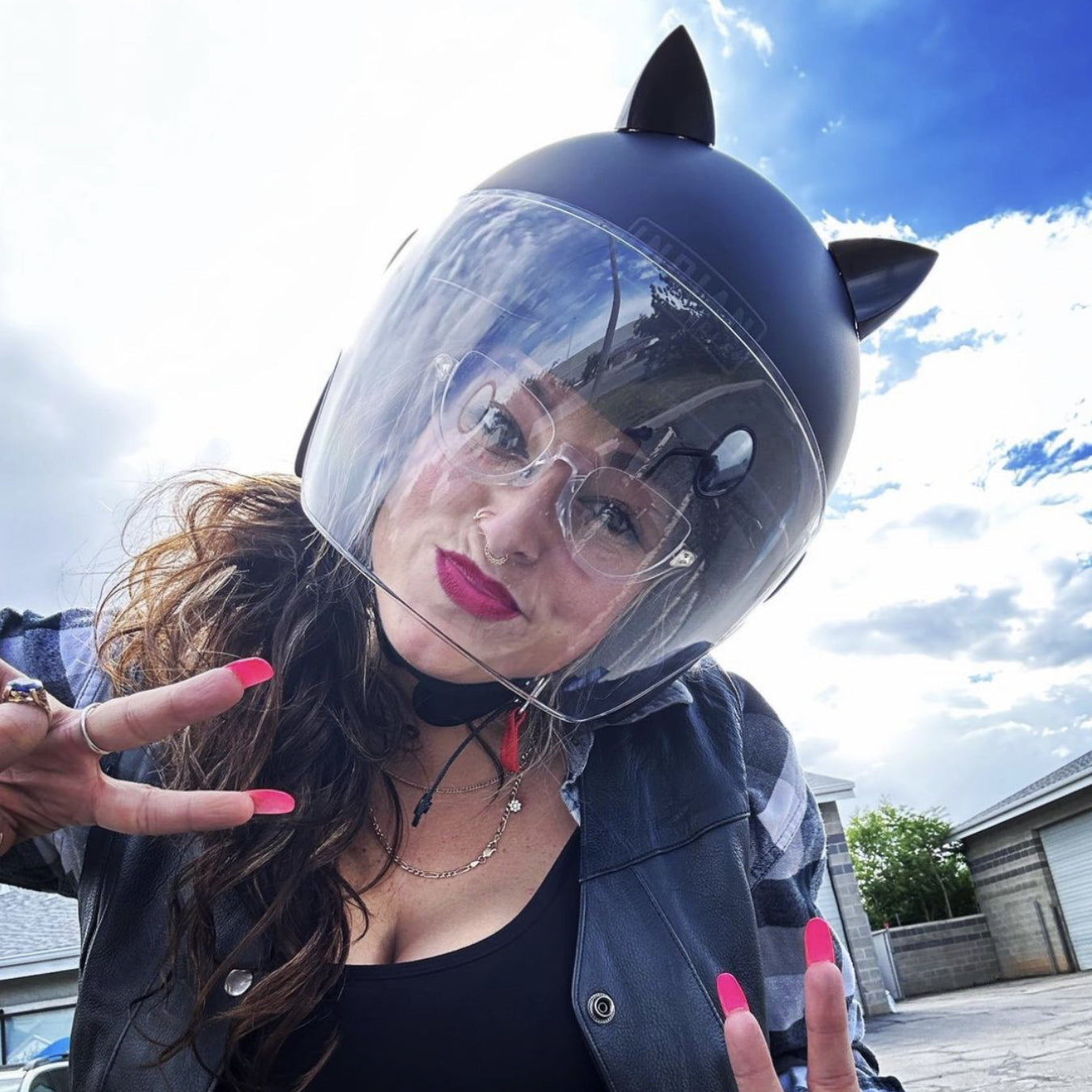 cat tail for motorcycle helmet Cat Ears Black - Motorcycle Helmet Accessory