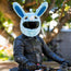 Motorcycle Helmet Cover - Blue Bunny