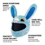 Motorcycle Helmet Cover - Blue Bunny