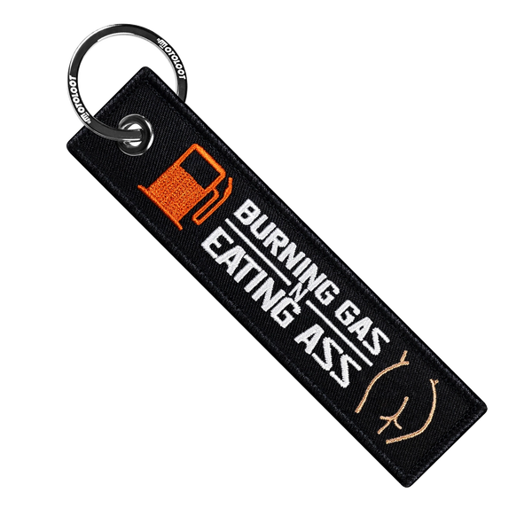 Burning Gas N Eating Ass - Motorcycle Keychain - Moto Loot