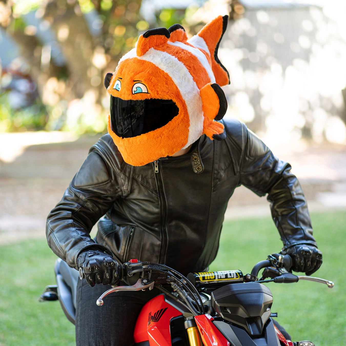 clown mask for motorcycle helmet Motorcycle Helmet Cover - Clown Fish
