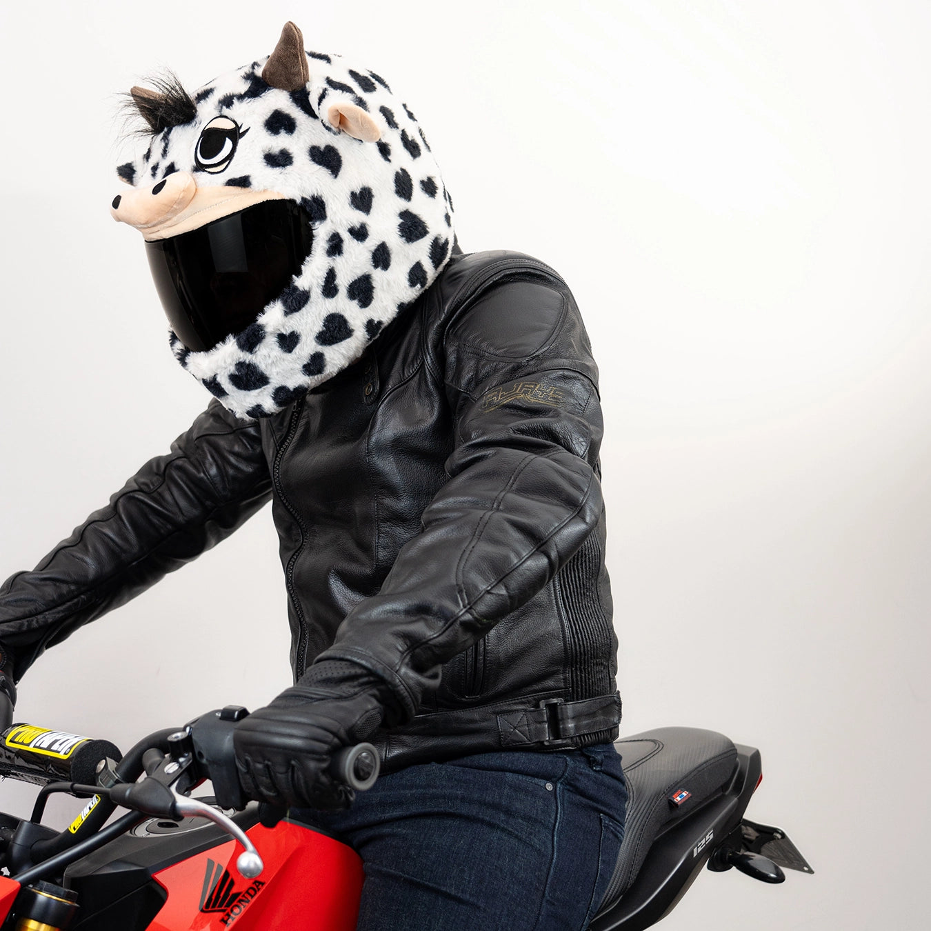 cheap cute motorcycle helmets Motorcycle Helmet Cover - Cow (Black & White)