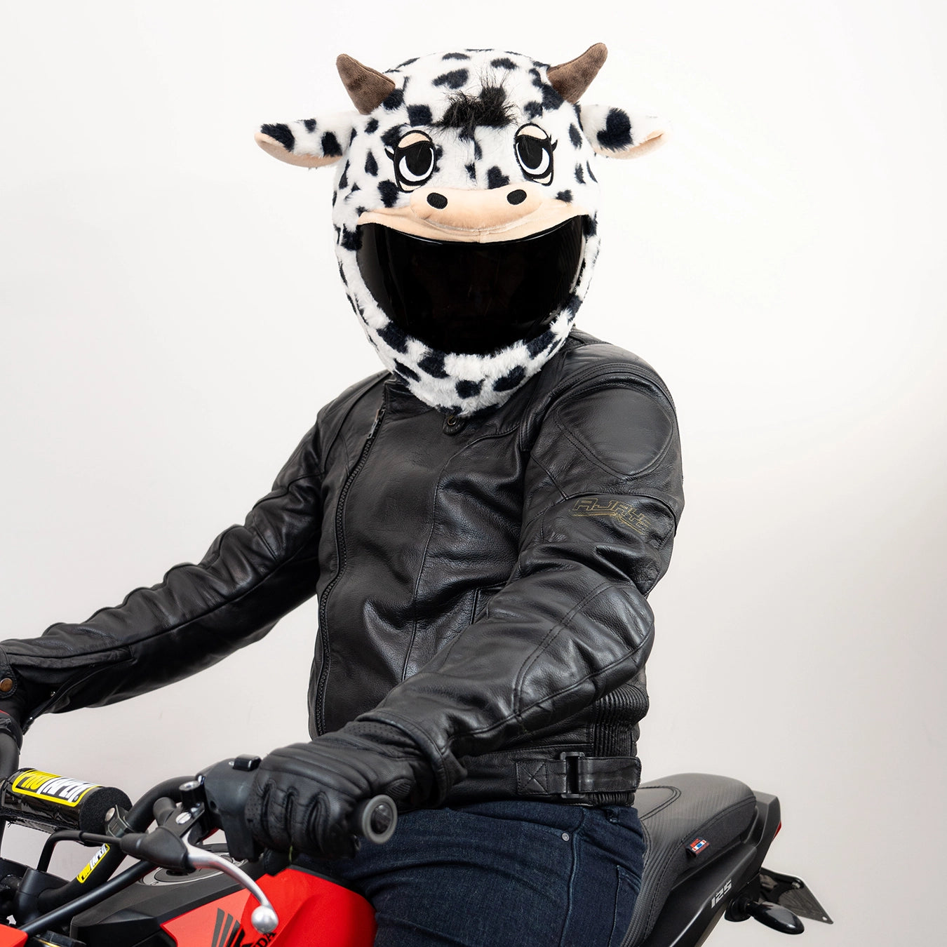 cute full face motorcycle helmet Motorcycle Helmet Cover - Cow (Black & White)