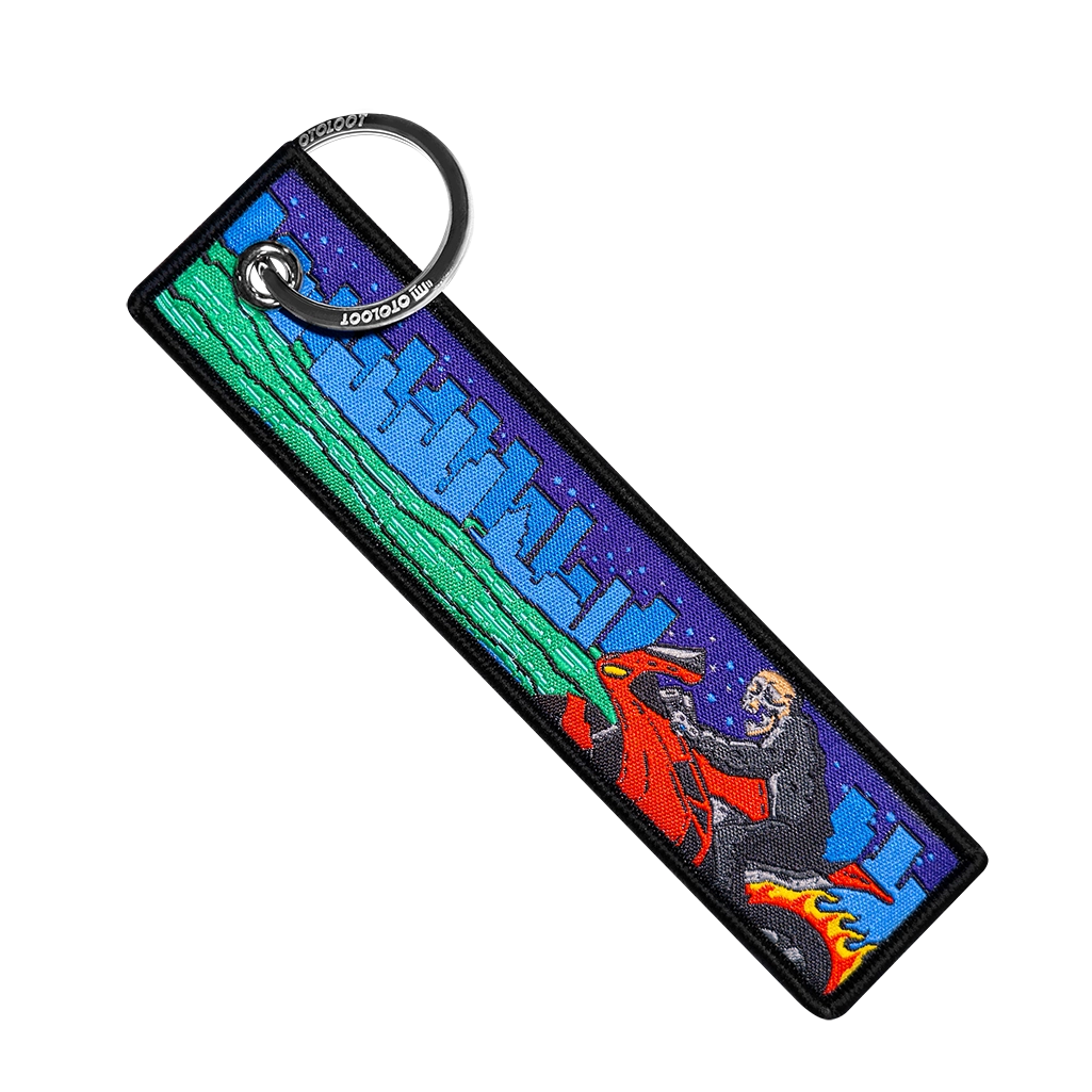 Fiery Night Rider - Motorcycle Keychain