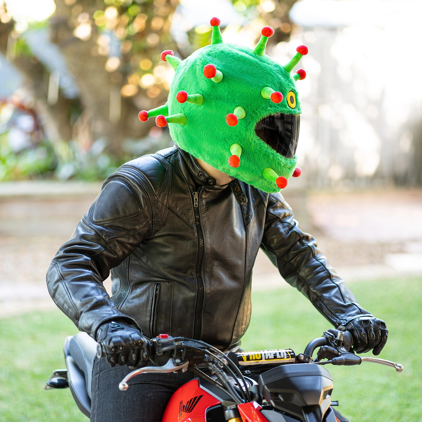 bizarre motorcycle helmets Motorcycle Helmet Cover - Virus