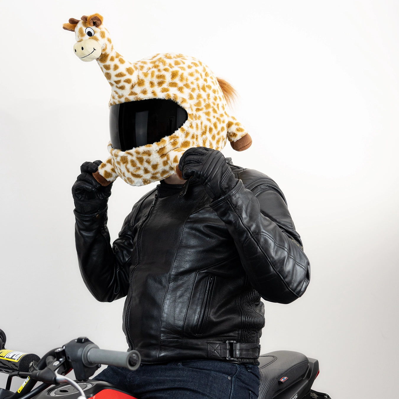 face printed motorcycle helmet Motorcycle Helmet Cover - Giraffe