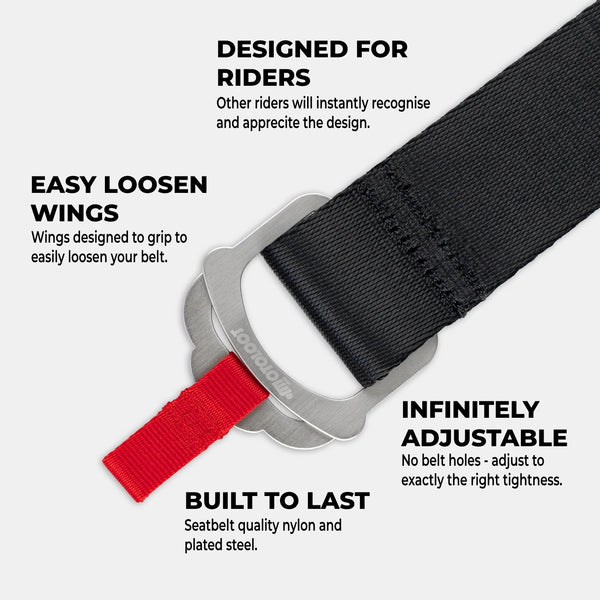 DEEP POCKET LONG RING BELT（MOTO silver） CHICO'S Black Leather Belt BIG Silver LOOP Medallion Hook