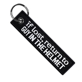 If Lost Return To Guy In Helmet - Motorcycle Keychain