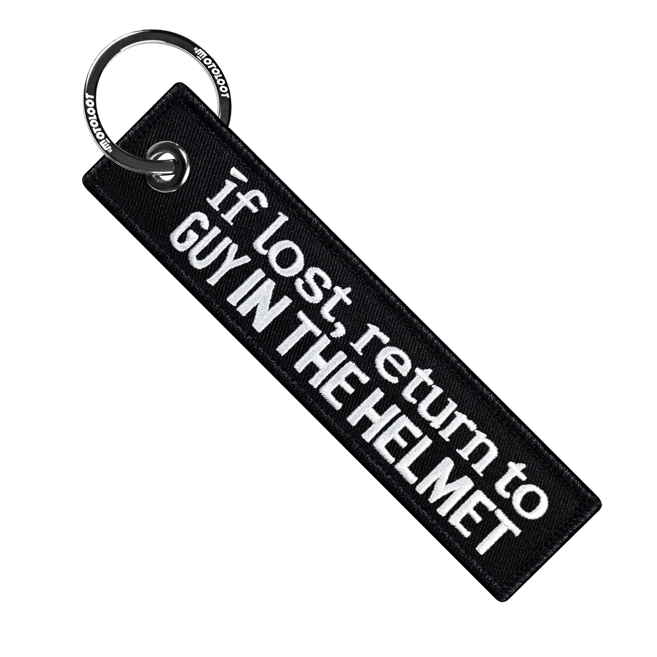 If Lost Return To Guy In Helmet - Motorcycle Keychain