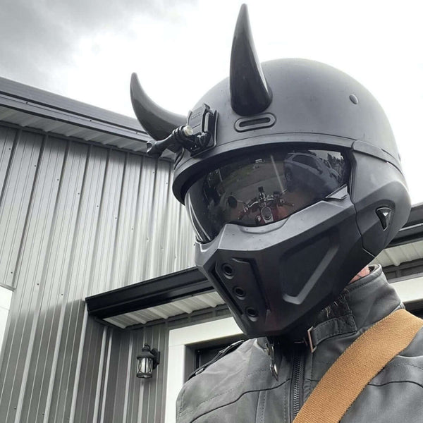 Large Horns Black - Motorcycle Helmet Accessory