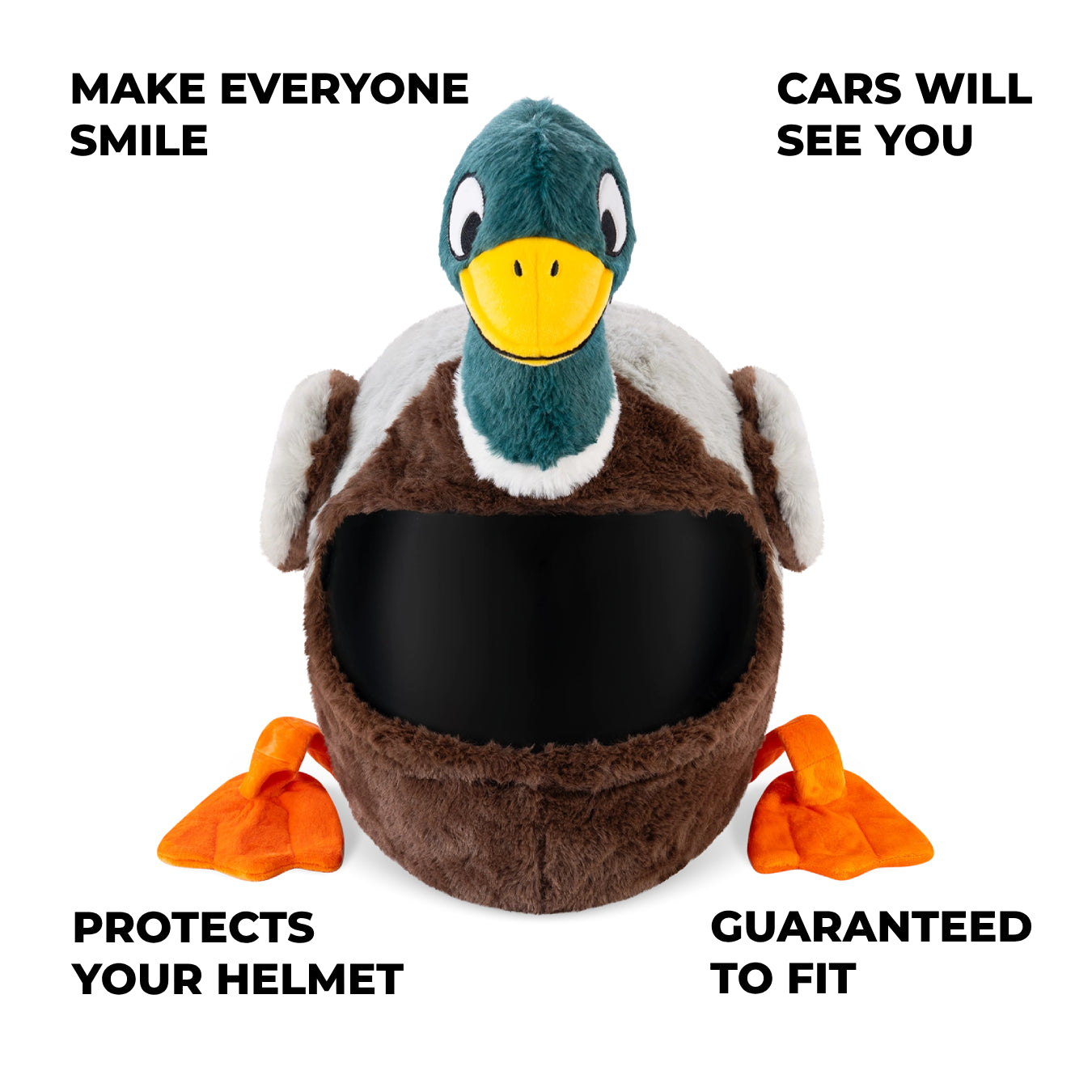 bird on a motorcycle wearing helmet Motorcycle Helmet Cover - Mallard Duck
