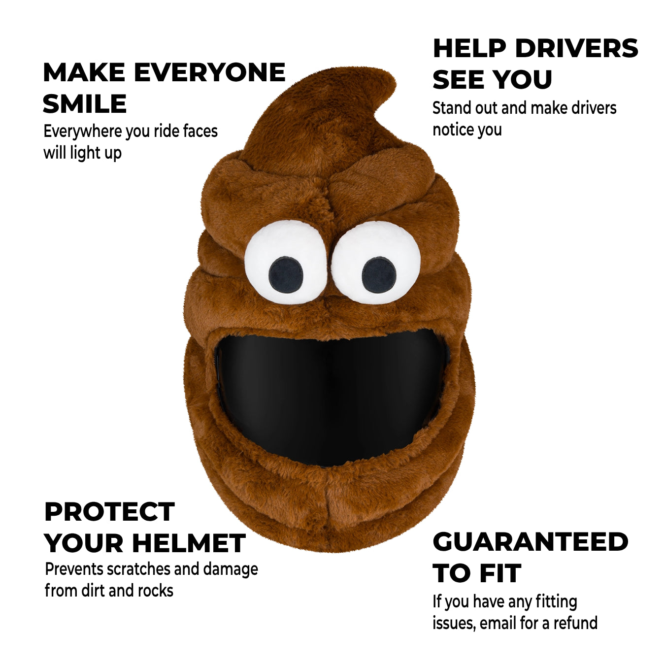 emoji motorcycle helmet Motorcycle Helmet Cover - Poop Emoji
