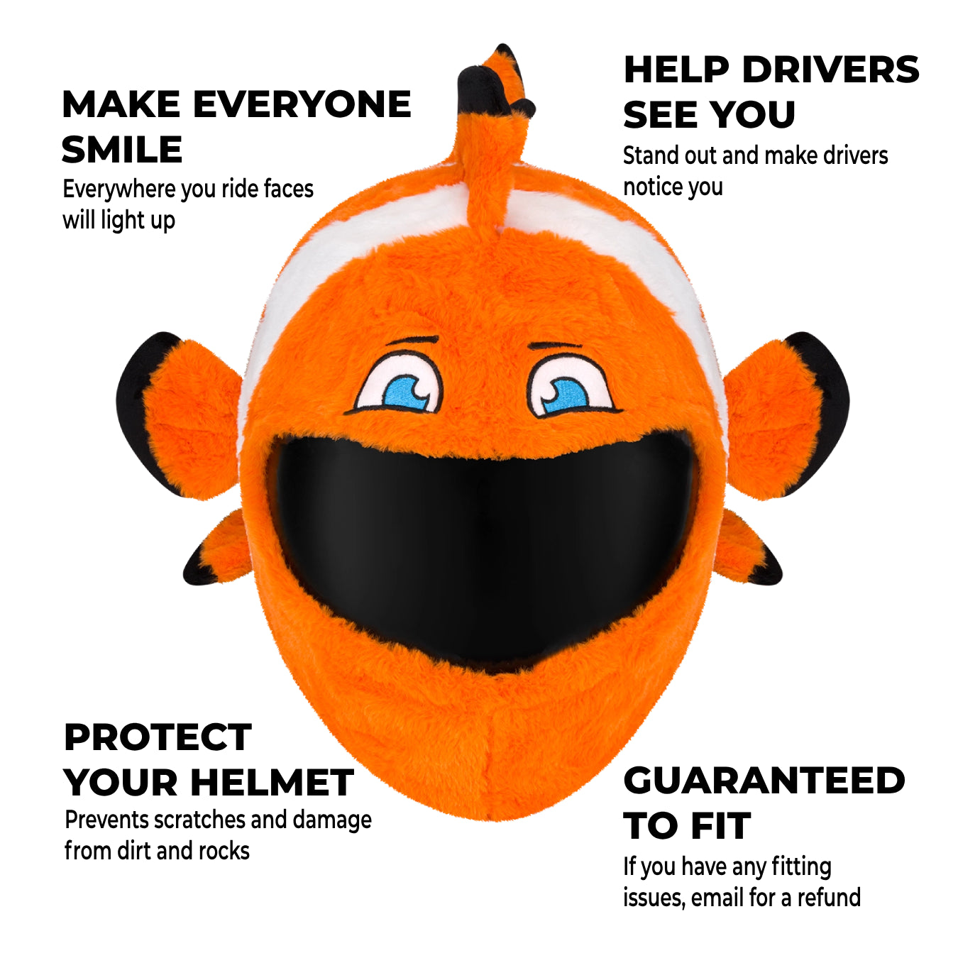 Motorcycle Helmet Cover - Clown Fish Motorcycle Helmet Cover - Clown Fish