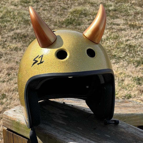 goat horns for motorcycle helmets Large Gold - Helmet Accessory The SHOEI GT Buy AGV K6 S category:Sling Backpacks Color:Orange (with glide plate)