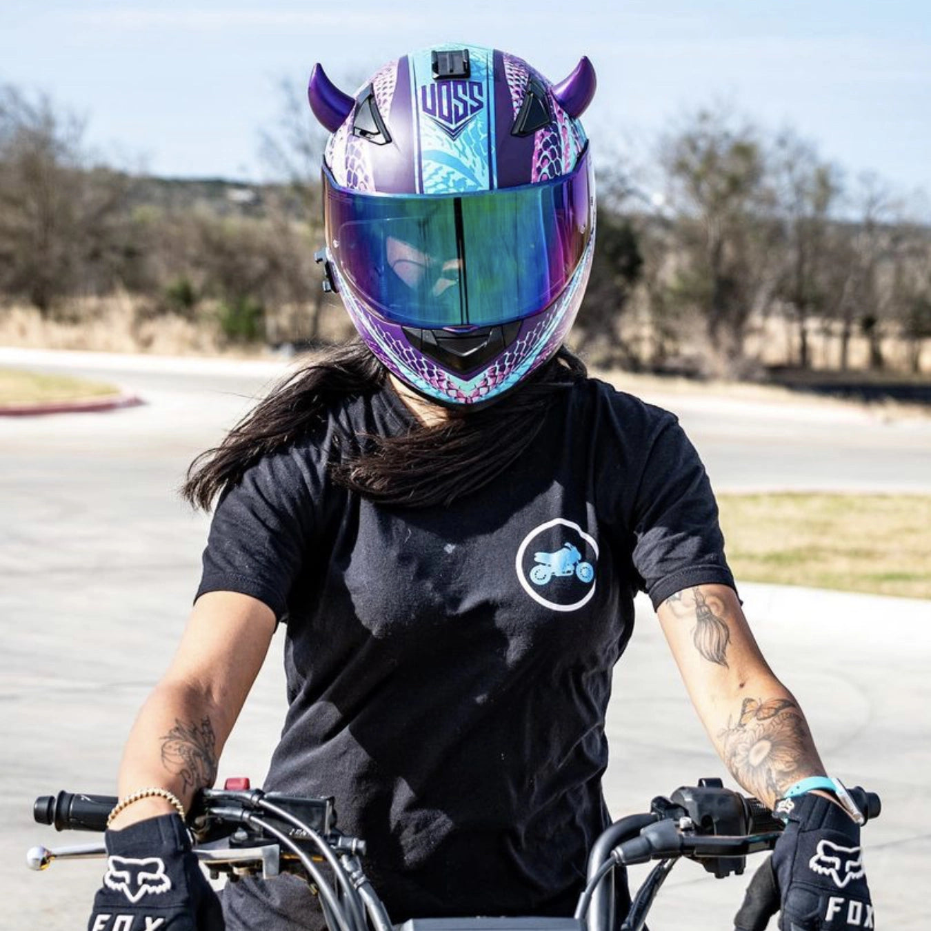 Small Horns Purple - Motorcycle Helmet Accessory Small Horns Purple - Motorcycle Helmet Accessory
